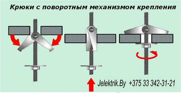Крюки с поворотным механизмом крепления