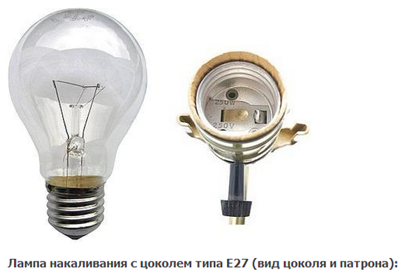 Лампа накаливания с цоколем типа E27 Замена ламп в Минске E27